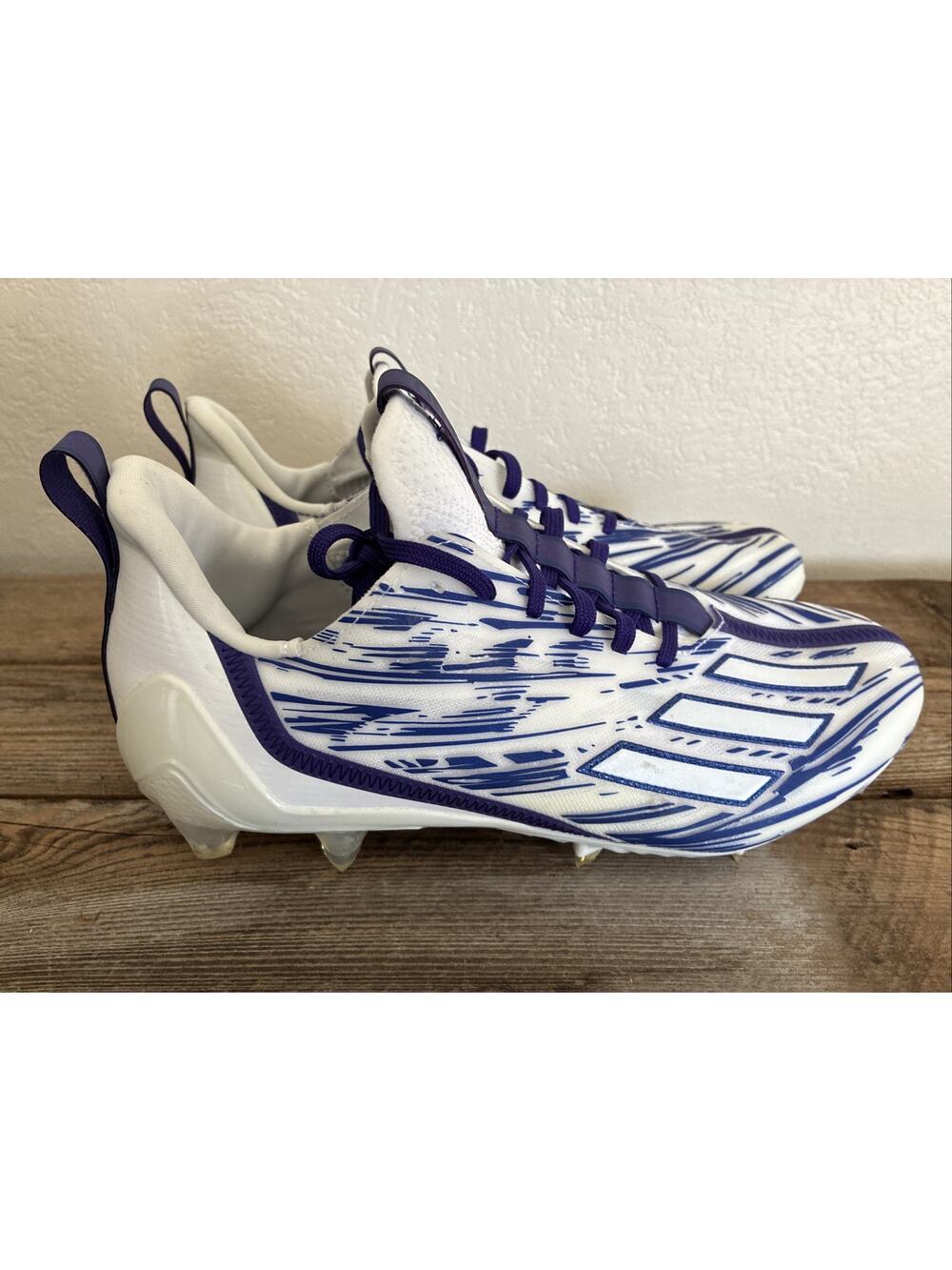 ADIDAS ADIZERO FOOTBALL CLEATS MENS SIZE 9.5 PURPLE WHITE GZ6914 Team Issue